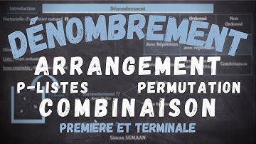 DÉNOMBREMENT - Arrangement Permutation  p-Liste Combinaison - Cours et Exercices