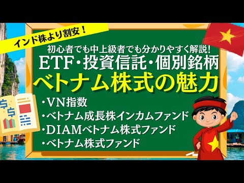 【ベトナム株の魅力】インド株より割安！個別銘柄・ETF・投資信託を初心者～中上級者の方でも、分かり易く解説しました。