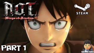 Attack on Titan Wings of Freedom Hard Difficulty #1 (PC 1080p 60fps Commentary)