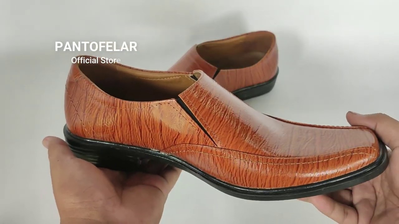  PFL 10 Tan Sepatu Pantofel pria bahan kulit asli warna  