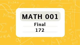 KFUPM - MATH 001 - Term 172 - Final – أرشفة