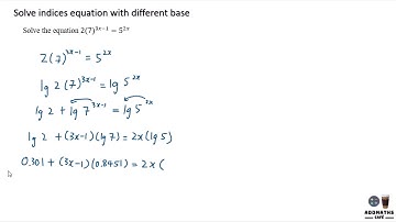Solve indices equation with different base
