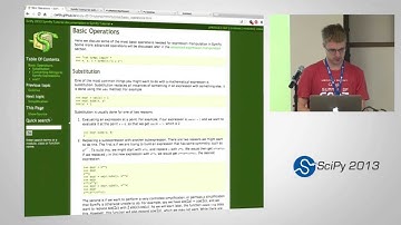 Symbolic Computing with SymPy, SciPy2013 Tutorial, Part 2 of 6