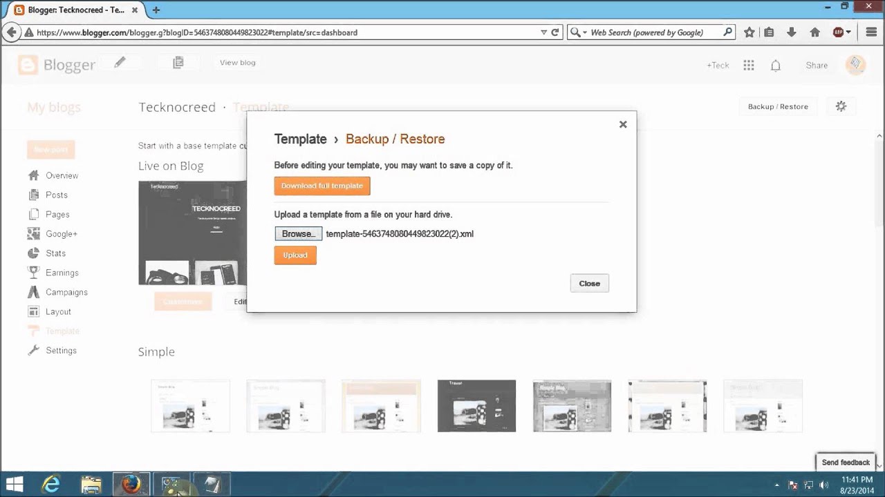 How to change your blogs template - YouTube