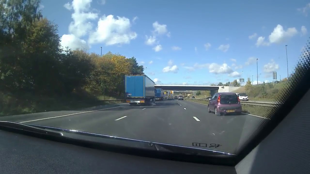 Dashcam Driving On The M20 Motorway To The M26 Motorway