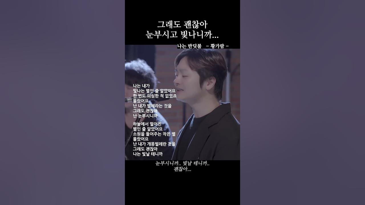 잔잔한 열원 가득한 노래 #나는반딧불 #황가람 #중식이