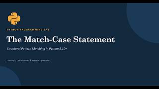 Lecture 7 | Match Case Statement in Python | Python Tutorial for Beginners