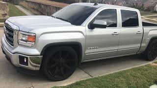 5.3L with TSP headers straight piped and mcgaughys 3/5 drop on 24s