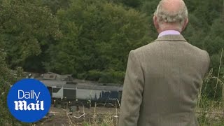 Prince Charles visits wreckage site of Stonehaven train crash