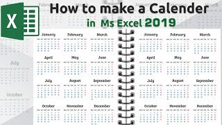 How to make a calendar in Microsoft Excel 2019 screenshot 3