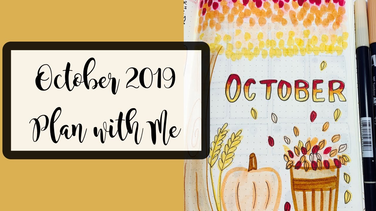 Plan with Me // October 2019 Bullet Journal Setup // Fall Harvest Theme bullet journal notebook