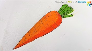 How to draw a Carrot | Drawing with Painting