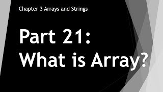 Part 21  What is Array Programming  Explained with example
