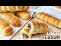 FLAUTI SOFFICISSIMI AL CIOCCOLATO - Ricetta Facile - Brioches con Cuore di Cioccolato