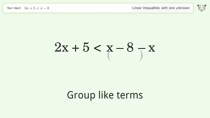 Solving Linear Inequalities: 3x+5 is Smaller Than x-8