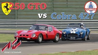 Ferrari 250 gto vs shelby cobra 427 at magione circuit in italy.
assetto corsa v1.15.2 for pc logitech g25