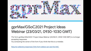 gprMax GSoC2021 Project Ideas Webinar