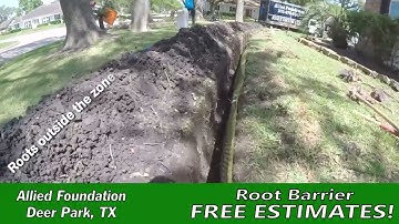 Root Barrier Installment - Houston TX