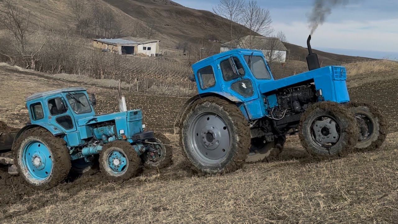 Transporting manure became impossible. Soviet tractor saved it from sinking into the mud.
