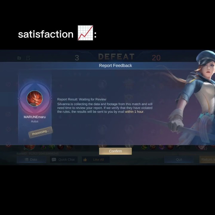 my satisfaction after losing the game