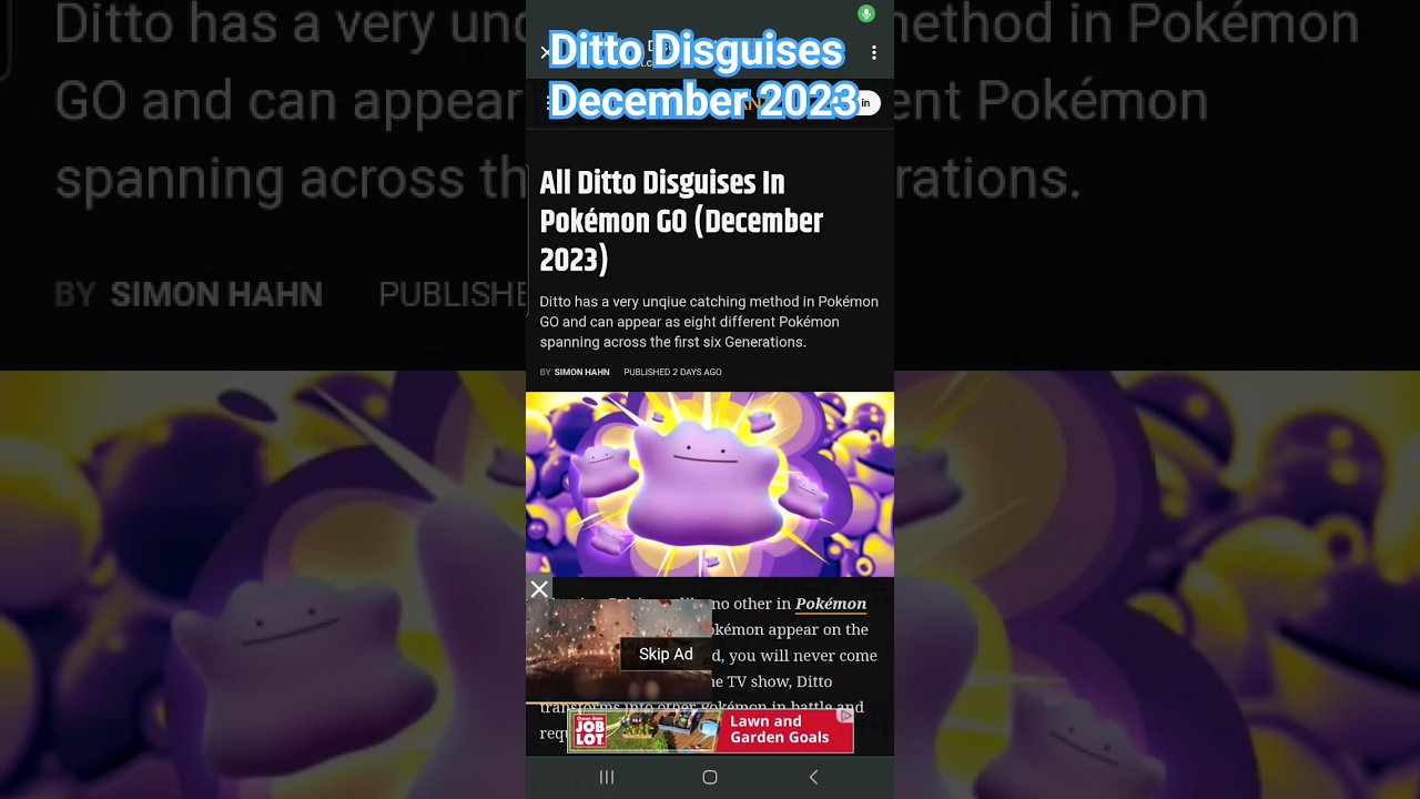 Ditto Disguises December 2023 Pokemon GO 