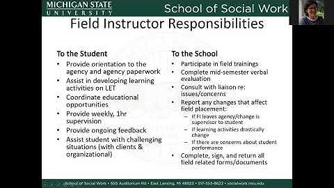 MSU School of Social Work Field Instructor Orientation