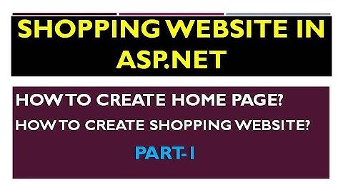 #1 | Shopping Website | How to Create Home page for E-commerce website in ASP.NET