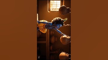 Little Krishna Steals Butter 🧈 | The Divine Childhood Leela | AI Mythological Short.#krishna #shorts