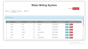 Water Billing System in PHP MySQL with Source Code