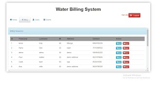 Water Billing System in PHP MySQL with Source Code screenshot 5