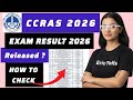 ccras result 2026 | ccras recruitment group a b c result 2026