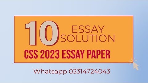 CSS 2023 ESSAY PAPER SOLUTION  | Iqra Shaukat | ENSEMBLE CSS