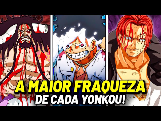 A MAIOR FRAQUEZA DE CADA YONKOU EM ONE PIECE! (Luffy, Kaidou, Shanks...) class=