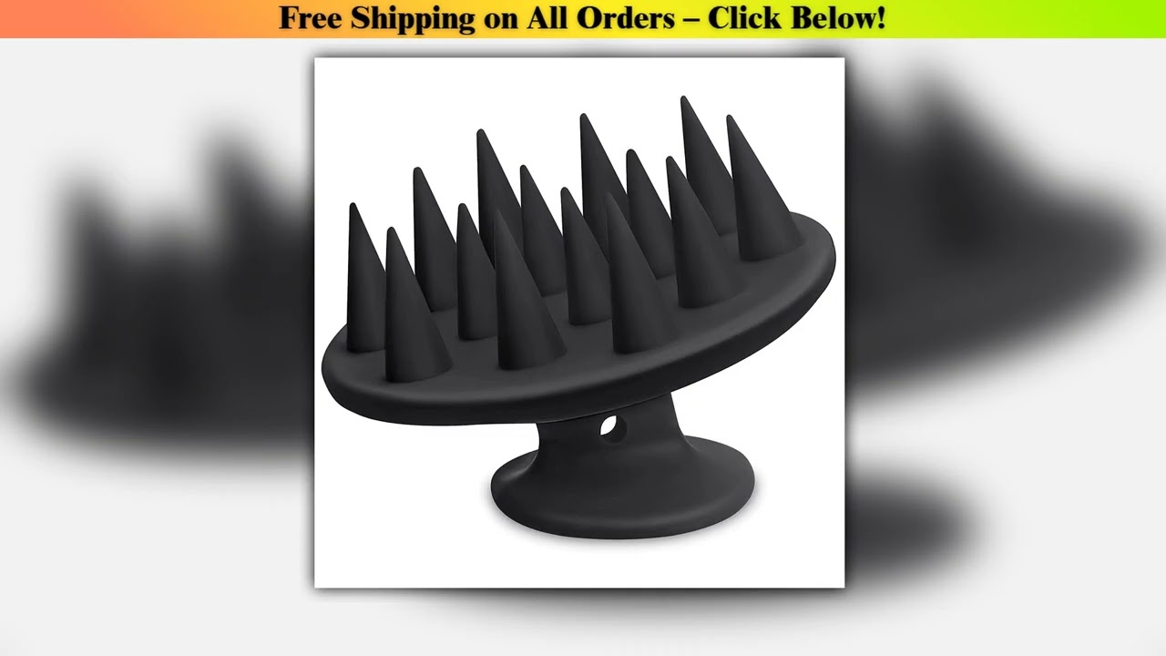 Silicone Shampoo Brush Hair Scalp Massager Long Stiff Spikes for Long Curly Thick Hair Head Scrubbe
