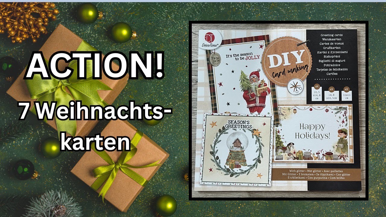 ACTION! 7 Karten ein DIY Card Making Block - Déco Time - YouTube