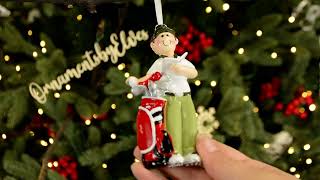 Ornaments by Elves: Personalized Golfer Boy with Golf Bag Ornament OBE-rm780