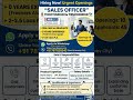Sales Officer  Recruitment 2026