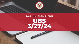 BAP Nu Sigma Chapter Spring Semester 2024 Meeting VIII - UBS ft. Matt Della Croce