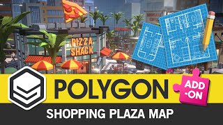POLYGON Shopping Plaza Map (Showcase) 3D Art for Games by #syntystudios screenshot 3