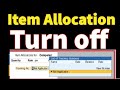 How to turn off Item allocation in tally prime l Item allocation off in tally prime l Item l tally