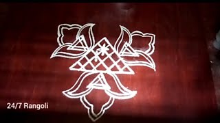 Star Rangoli For Fridayrangoli Designs With Dots Muggulu With Dots Easy Rangoli Designs
