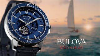 Bulova Watches For Men Series C - Marine Star Blue Dial Leather And Silicone Strap