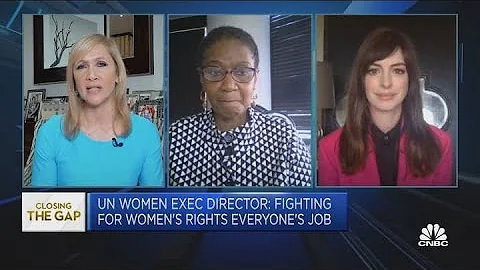 Gender equality 'isn't just women's work, this is men's work,' says Anne Hathaway