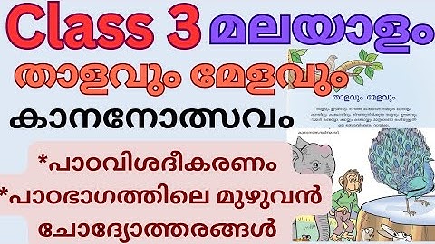 Class 3 മലയാളം താളവും മേളവും, കാനനോത്സവം|പാഠവിശദീകരണം, ചോദ്യോത്തരങ്ങൾ #youtubevideo