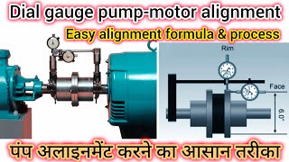 dial gauge pump-motor alignment process | pump motor alignment | alignment formula | #alignment