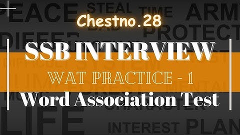 Word Association Test / WAT PRACTICE FOR SSB/ SSB INTERVIEW