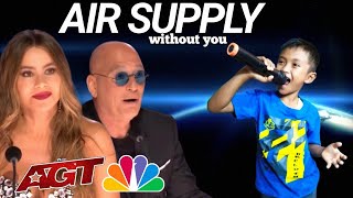 America's got talent 2024|Sopia shocked to hear this child's voice  song air supply without you