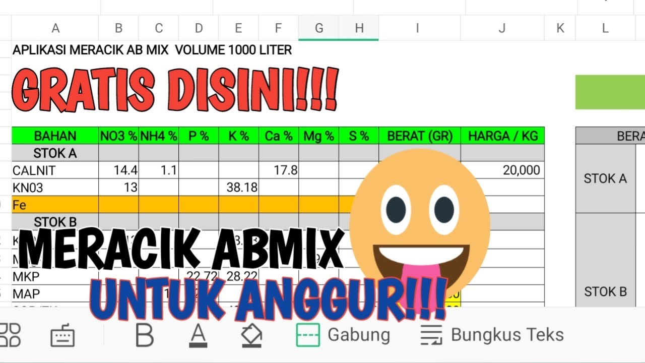 PRAKTEK LANGSUNG MEMBUAT RACIKAN ABMIX ANGGUR UNTUK FASE VEGETATIF