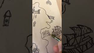 Drawing a pirate 🏴‍☠️ map 🗺️