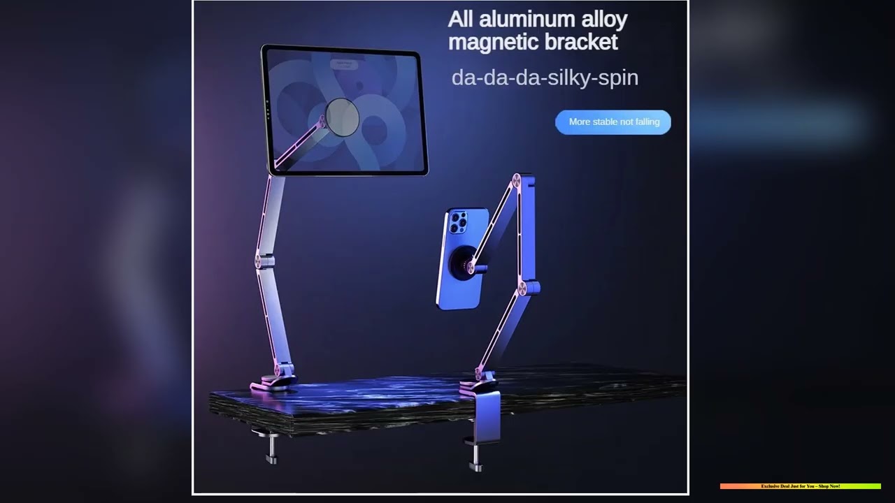 Dktop Magnetic Tablet Phone Stand Magnetic Phone Adjustable Boom Arm Stand Suitable for iPad Lazy